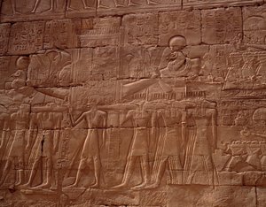 Egyptisk antikke: relieff fra Karnak-tempelet (Karnak), Luxor, Egypt
