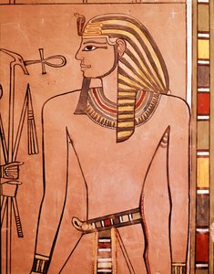 Kong Amenhotep II (Amenophis II) (freskomaleri av Egyptian Egyptian