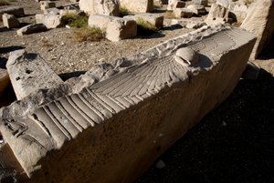 Egyptisk antikvitet: arkitraven av tempelet dedikert til Hathor, Denderah, Egypt av Egyptian Ptolemaic Period