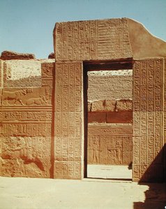 Inngangsporten til den tredje hypostilhallen av Egyptian Ptolemaic Period