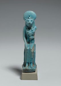 Sittende figur av Sekhmet, 305-30 f.Kr. (glasert fajanse) av Egyptian Ptolemaic Period