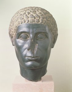 Brooklyn Black Head, muligens fra Mitrahineh, sen ptolemaisk periode (ca. 50 f.Kr.) (dioritt) av Egyptian Ptolemaic Period