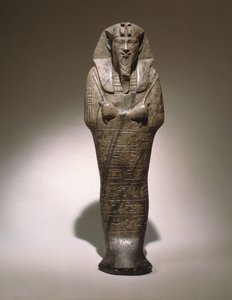Ushabti fra Senkamanseken, fra Etiopia (grå kalkstein) av Egyptian School