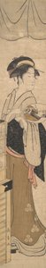 Ung dame med vifte. av Eishōsai Chōki