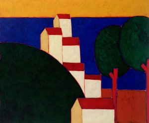 I de provençalske alpene, 1999 (akryl på papir) av Eithne Contemporary Artist Donne