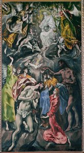 Kristi dåp (maleri på lerret) av El (1541-1614) Greco