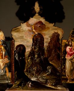 Mount Sinai, bærbart triptykalter, av El Greco (1541-1614)