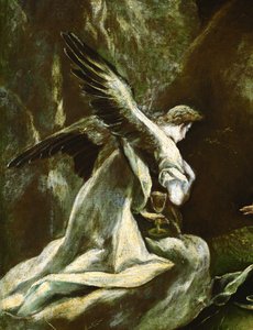 Pinen i hagen: engel (maleri på lerret) av El (1541-1614) Greco