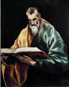 Apotre Saint Simon. Maleri av Domenikos Theotokopoulos dit El Greco (1540-1614) av El Greco