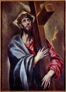 Kristus som bærer korset Maleri av Domenikos Theotokopoulos dit El Greco (1541-1614) 1605 Søn. 1,08x0,78 m Madrid, Prado-museet - Kristus bærer korset. Maleri av Domenikos Theotokopoulos kjent som El Greco (1541-1614) 1605. 1,08 x 0,78 m. Prado Mus av El Greco