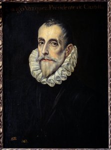 Portrett av Rodrigue Vazquez, president for finansrådet og Castilla-maleriet av Domenikos Theotokopoulos dit El Greco (1541-1614) 1500-tallet Søn. 0,66x0,4m. Madrid, Prado-museet av El Greco