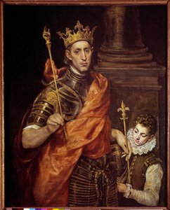 Portrett av Saint Louis (louis IX) med én side (1214-1270) Maleri av Domenikos Theotokopoulos dit El Greco (1541-1614) Søn. 1,20 x 0,96 m av El Greco