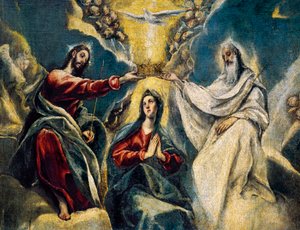 Jomfruens kroning, detalj av El Greco