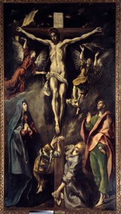 Korsfestelsesmaleriet av Domenikos Theotokopoulos dit El Greco (1541-1614) 1600-tallet Søn. 3,12x1,69 m Madrid, Prado-museet av El Greco