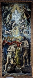 Kristi dåp Maleri av Domenikos Theotokopoulos dit El Greco (1541-1614) 1596 Søn. 3,5x1,44 m Madrid, Prado-museet av El Greco
