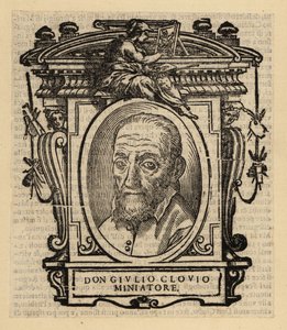 Portrett av Giorgio Giulio Clovio, illuminator, miniaturist og maler født i Kroatia, aktiv i renessansens Italia av El Domenico (after) Greco