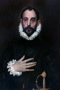 En adelsmann med hånden på brystet, c1577-1584 av El Greco