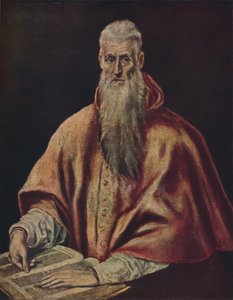 Saint Hieronymus som kardinal, Saint Hieronymus som kardinal, c1590-1600, 1938 av El Greco