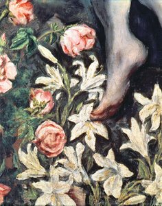Den Immaculate Conception-detaljen av blomster 1607-13 olje på lerret se 90015