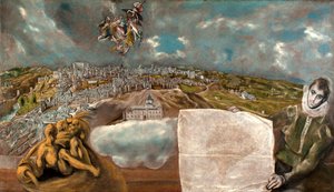 Utsikt og plan over Toledo av El Greco