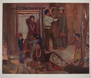 Forlater hjemmet til Carlisle Indian School (chromolitho)
