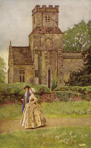 Jeg forlater kirken i preken-tid (farge litho) av Eleanor Fortescue Brickdale