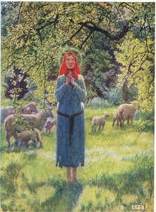 Jeanne d'Arc: Jeg har hørt rare stemmer i vinden. (litho)