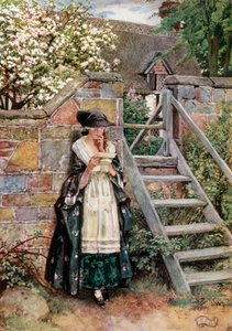 Olivia. Gullsmed. Sognepresten i Wakefield (fargelitografi) av Eleanor Fortescue-Brickdale
