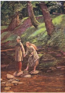 Rosalind og Celia (litho) av Eleanor Fortescue Brickdale