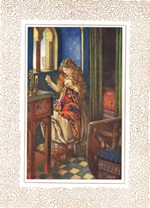 The Lily Maid of Astolat ellers kjent som Lady of Shalott, illustrasjon fra 