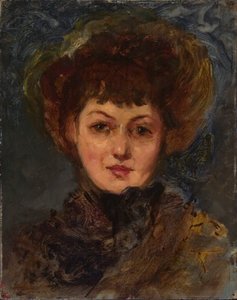 Portrett av Mrs. John Gellatly, 1890-1897. av Eleanor Greatorex