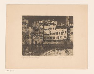 Borgo San Jacopo (Firenze) (original tittel på objekt) av Elena Wissmann (signed by artist)