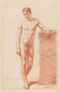 Stående mannlig naken, sett forfra (2. premie 1818) av Elias Friedrich Kruger