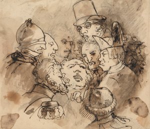 Gruppe av karikaturhoder av Elias Martin