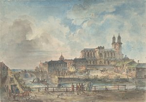 Utsikt over Uppsala katedral fra nord, 1700-begynnelsen av 1800-tallet.