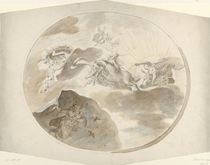 Takmaleridesign med Aurora som jager natten bort av Elias van Nijmegen (possibly)
