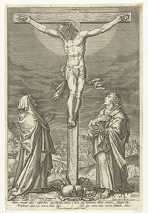 Kristus på korset, med Maria og døperen Johannes Passion of Christ (serietittel) av Elias van den Bossche