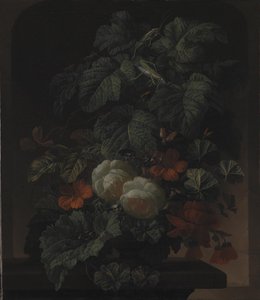 En skål med blomster av Elias van den Broeck