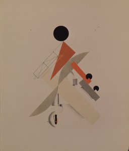 Globetrotter. Figur for operaen Victory over the sun av A. Kruchenykh, 1920-1921 av Eliezer Markowich Lissitzky