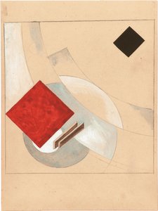 Studie for historien om to kvadrater, ca. 1920 av Eliezer Markowich Lissitzky