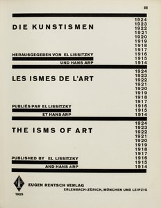 Tittelside: Kunstnene. The Isms of Art av El Lissitzky og Hans Arp, 1925. av Eliezer Markowich Lissitzky