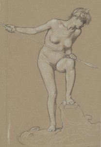 Girl Spearing Dolphin, ca. 1900. av Elihu Vedder