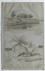 Nile, 1890 (farget blyant på papir) av Elihu Vedder