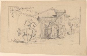 Sønn og esel, ca. 1859. av Elihu Vedder