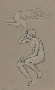 Studier for Figure of Spring av Elihu Vedder