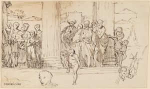 Studie etter Domenichino, ca. 1858. av Elihu Vedder