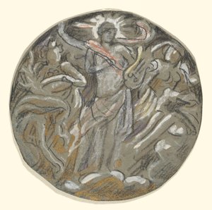 Studie for Center Tondo of Huntington Ceiling - Apollo and the Four Seasons av Elihu Vedder