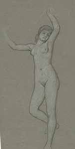 Studie for Figure of Luna av Elihu Vedder
