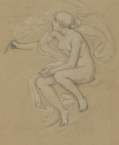 Studie for Figure of Spring av Elihu Vedder
