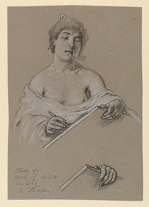 Studie for "Muse of History" av Elihu Vedder